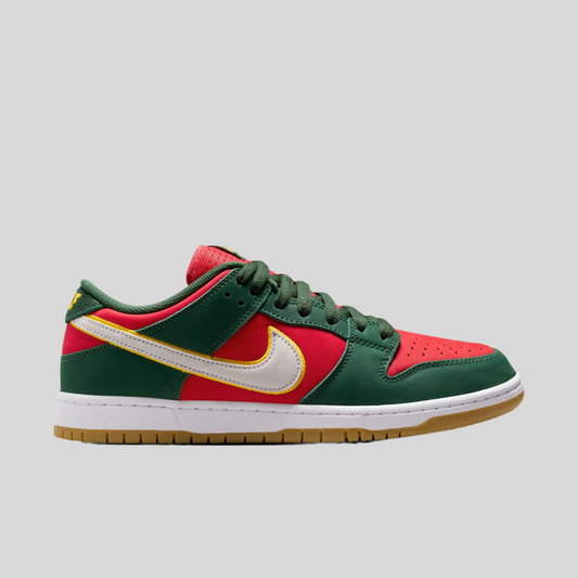 Nike SB Dunk Low Pro QS Seattle Supersonics fir white university gold fire red