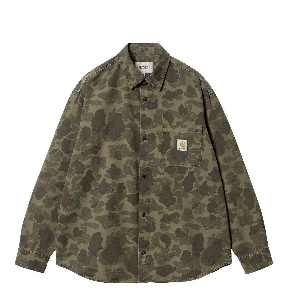 Carhartt WIP Duck shirt L/S canvas camo duck green office green