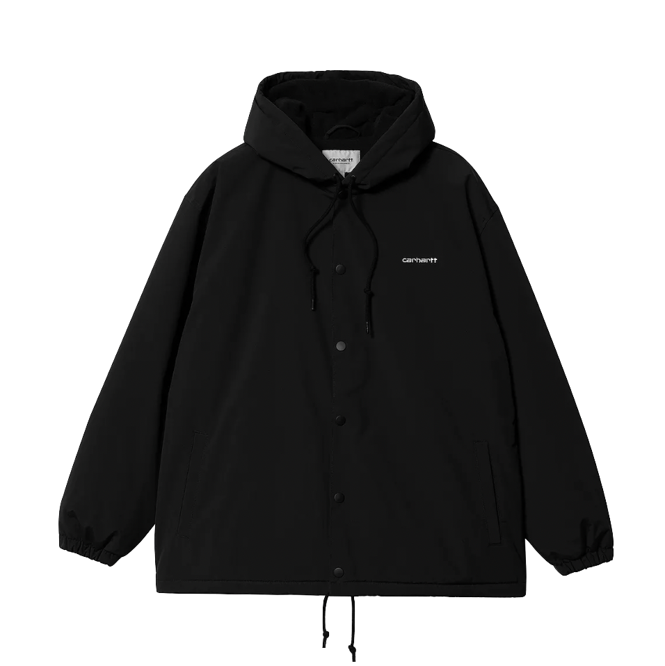 Carhartt WIP Hooded Coach jacket nylon black white