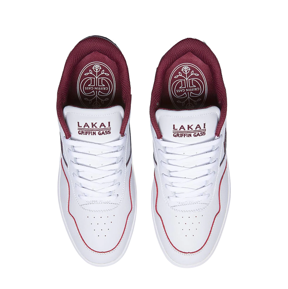 Lakai Terrace white burgundy leather