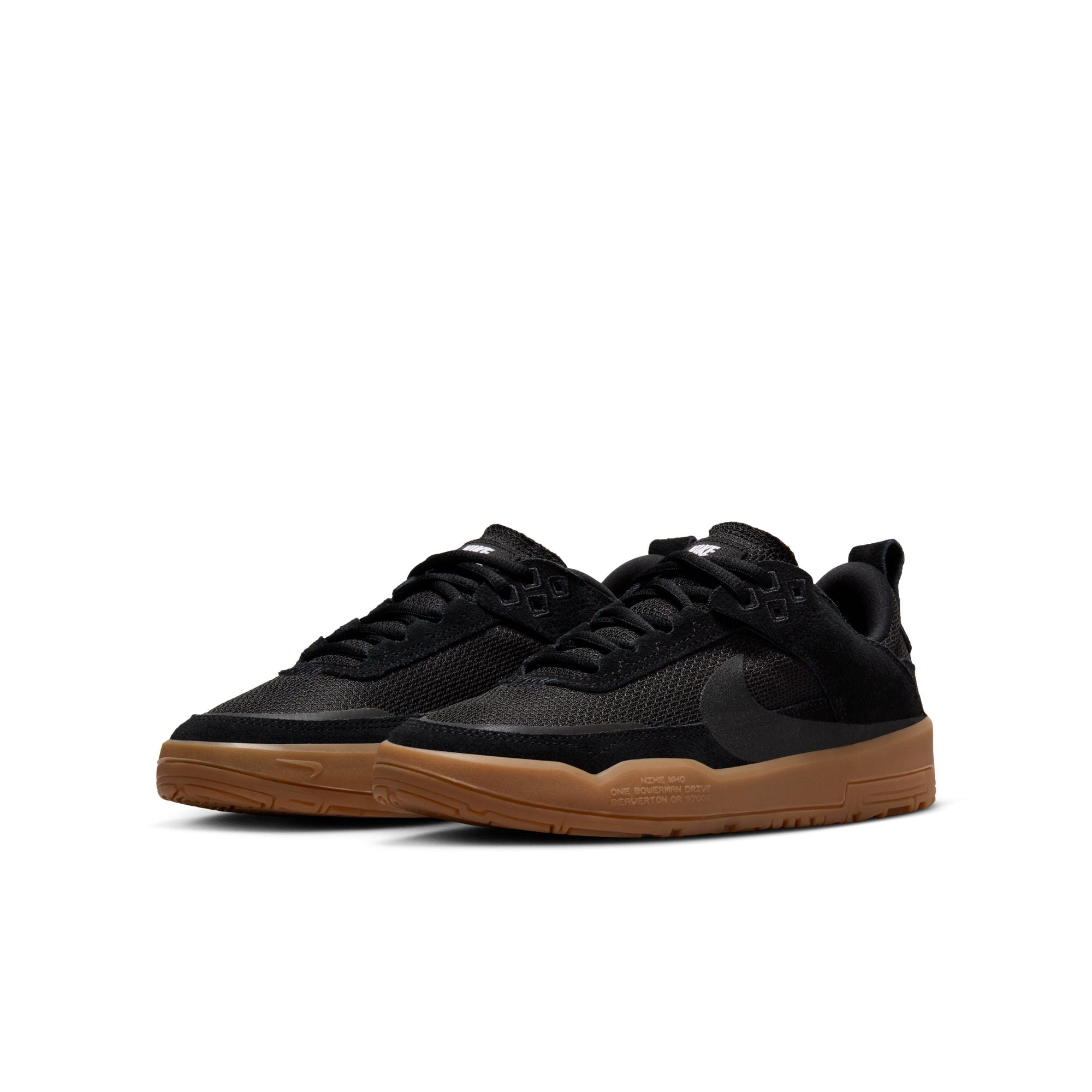 Nike air force 1 low black gum sole on sale