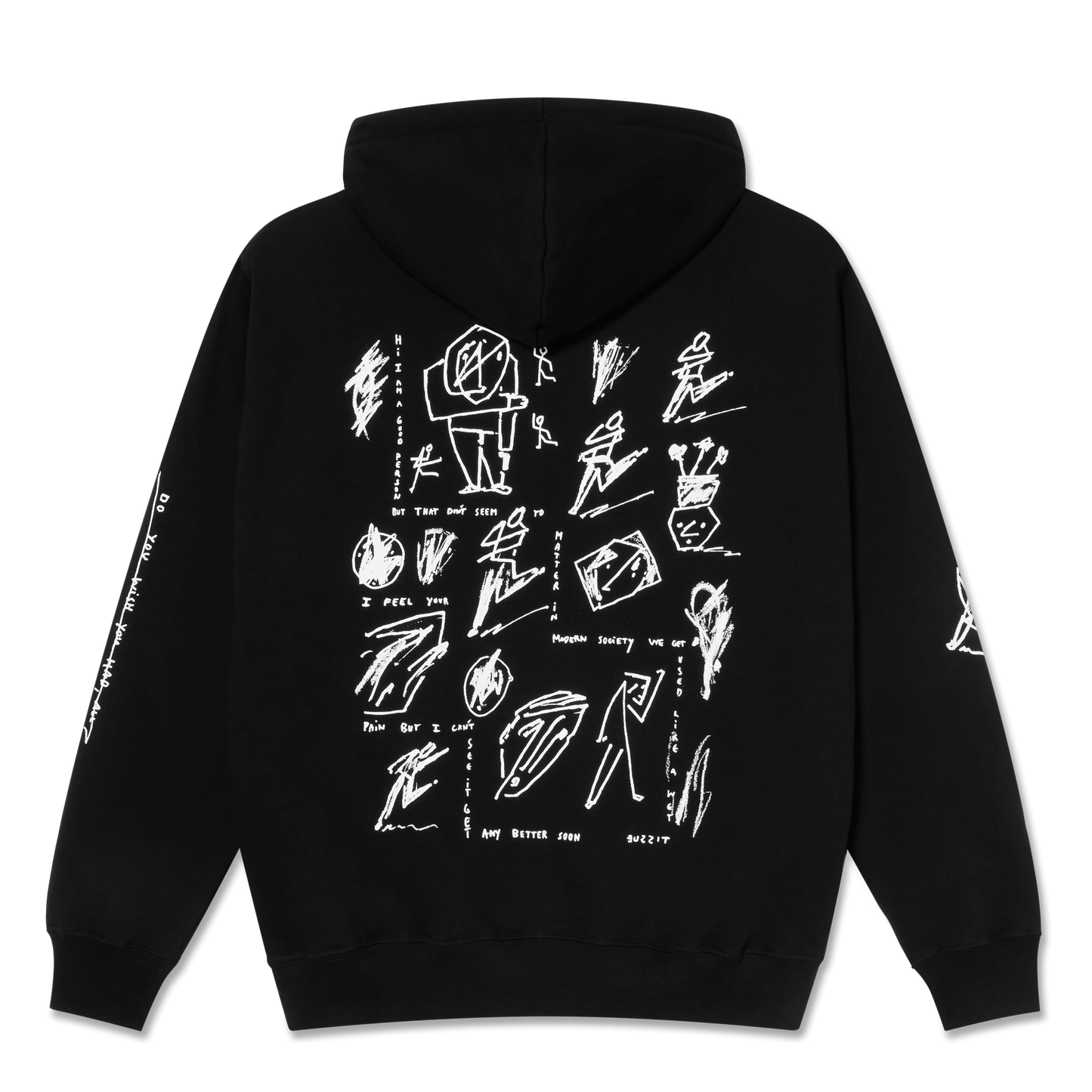 Polar Skate Co Dave hoodie Sad At Times black