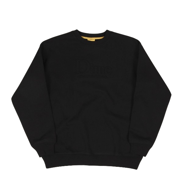 Dime Classic Logo Embossed crewneck black