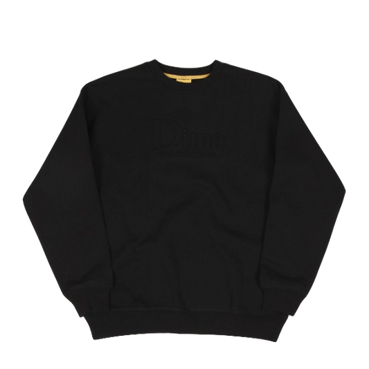 Dime Classic Logo Embossed crewneck black